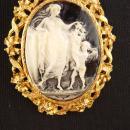 LARGE Goddess Cameo necklace - GORGEOUS antique style cameo brooch - portrait pendant - gift for her - anniversary gift - estate jewelry