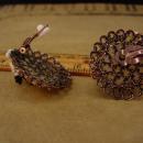 Unsigned Haskell earrings - pearl Clip on earrings - sparkling rhinestones - rose gold plate cluster earrings - Unsigned Beauties