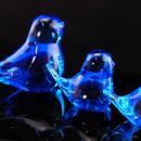 3 pc Blue Bird of Happiness paperweight set - all signed 1990 figurines - Cobalt blue - Vintage love bird figurine - wedding gift - gardener gift