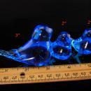 3 pc Blue Bird of Happiness paperweight set - all signed 1990 figurines - Cobalt blue - Vintage love bird figurine - wedding gift - gardener gift