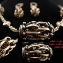 Vintage Designer PUZZLE ball sterling necklace set  - silver Italian puzzle balls - Sterling dangle earrings - GIft for her - anniversary gift