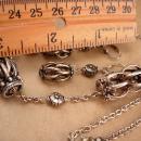 Vintage Designer PUZZLE ball sterling necklace set  - silver Italian puzzle balls - Sterling dangle earrings - GIft for her - anniversary gift