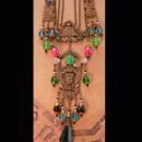 Fabulous vintage Egyptian necklace / HUGE Art Deco Czech glass tassel drop / vintage statement jewelry / cleopatra jewelry
