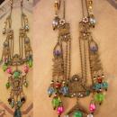Fabulous vintage Egyptian necklace / HUGE Art Deco Czech glass tassel drop / vintage statement jewelry / cleopatra jewelry