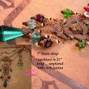 Fabulous vintage Egyptian necklace / HUGE Art Deco Czech glass tassel drop / vintage statement jewelry / cleopatra jewelry