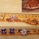 Vintage Austria Flower Rhinestone brooch lot - enamel earrings - flower spray - gift for mom - gardener gift - estate jewelry