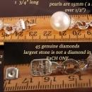 90 diamond earrings 925 15mm pearls  Vintage Victorian drops pierced wedding earrings  1st 3rd 30th anniversary June birthday Gemini cancer