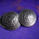 MARIE ANTOINETTE Cufflinks Large Antique Silver COINS Buttons Queen Maria Theresa Sleeve renaissance cuff links estate jewelry
