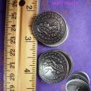 MARIE ANTOINETTE Cufflinks Large Antique Silver COINS Buttons Queen Maria Theresa Sleeve renaissance cuff links estate jewelry