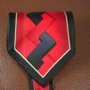 Mens RED silk Tie handmade Geometric Z black FORTE NeckTIE Wedding groomsman father of the bride gift 60