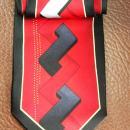 Mens RED silk Tie handmade Geometric Z black FORTE NeckTIE Wedding groomsman father of the bride gift 60
