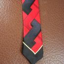Mens RED silk Tie handmade Geometric Z black FORTE NeckTIE Wedding groomsman father of the bride gift 60