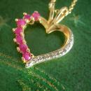 Anniversary Ruby diamond Necklace Heart pendant Birthday Birthstone July Cancer Leo Gemstone Jewelry 15th 40th 45th anniversary