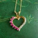 Anniversary Ruby diamond Necklace Heart pendant Birthday Birthstone July Cancer Leo Gemstone Jewelry 15th 40th 45th anniversary