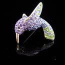 vintage Hummingbird brooch / monet pin / purple amethyst rhinestones /Bridesmaid gift / mother of the bride / Friendship gift