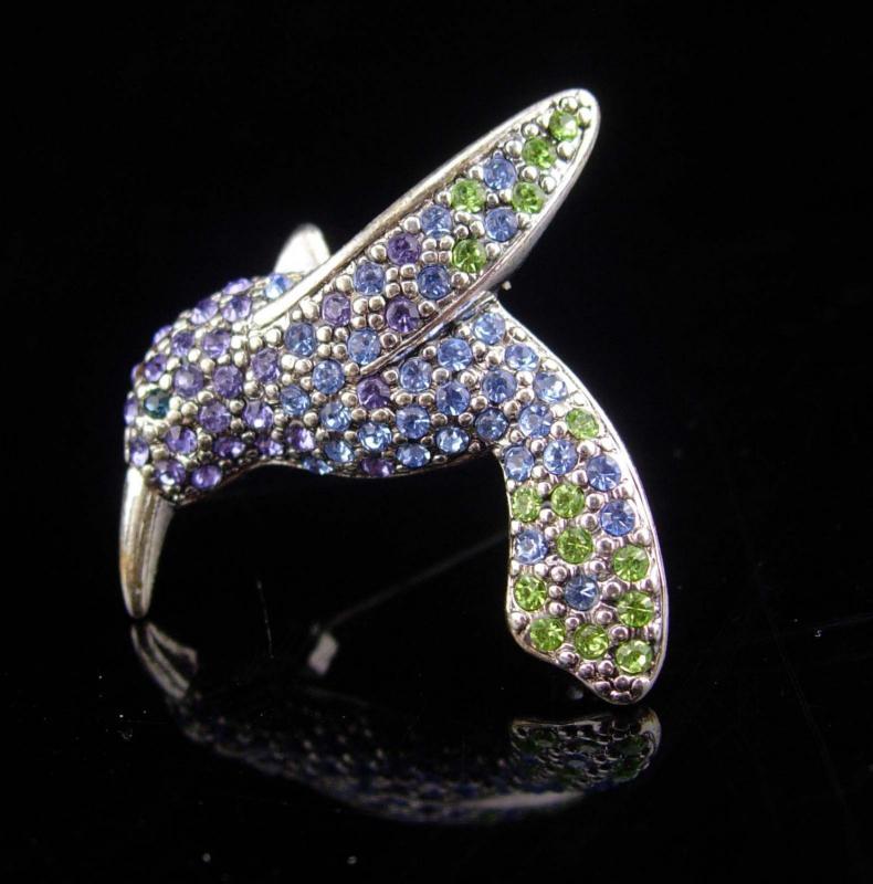 vintage Hummingbird brooch / monet pin / purple amethyst rhinestones /Bridesmaid gift / mother of the bride / Friendship gift