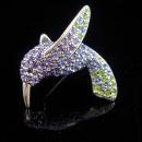 vintage Hummingbird brooch / monet pin / purple amethyst rhinestones /Bridesmaid gift / mother of the bride / Friendship gift