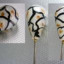 Antique Venetian Glass Hatpin Copper flecks