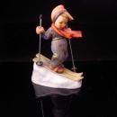 Vintage Skier / Goebel M.I. Hummel / little boy Figurine / W. Germany / Number 59 / metal ski poles / winter sport gift
