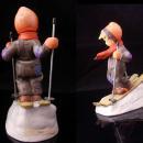 Vintage Skier / Goebel M.I. Hummel / little boy Figurine / W. Germany / Number 59 / metal ski poles / winter sport gift