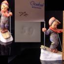 Vintage Skier / Goebel M.I. Hummel / little boy Figurine / W. Germany / Number 59 / metal ski poles / winter sport gift