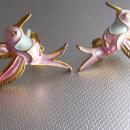 Vintage Hummingbird EARRINGS whimsical bird clip ons 1950s era