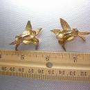 Vintage Hummingbird EARRINGS whimsical bird clip ons 1950s era