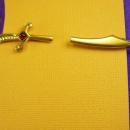 Magician Tie Clip Sword Extra Large Vintage gold Red Jeweled Renaissance Knight Designer Hickok Men's Fine Tie Accessory
