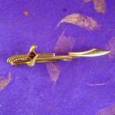 Magician Tie Clip Sword Extra Large Vintage gold Red Jeweled Renaissance Knight Designer Hickok Men's Fine Tie Accessory