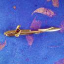 Magician Tie Clip Sword Extra Large Vintage gold Red Jeweled Renaissance Knight Designer Hickok Men's Fine Tie Accessory