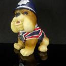 Best of British BULLDOG statue Figurine with flag jacket English Bobby helmet metropolitan police souvenir