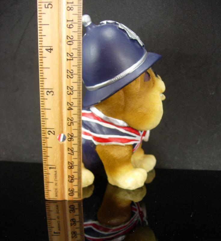 Best of British BULLDOG statue Figurine with flag jacket English Bobby helmet metropolitan police souvenir