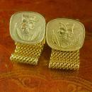 UNUSUAL Cleopatra Cuff links Cigar advertising Cufflinks Vintage gold Mesh Wrap Grenadiers Connoisseurs and Cigar Aficionados Gift for him