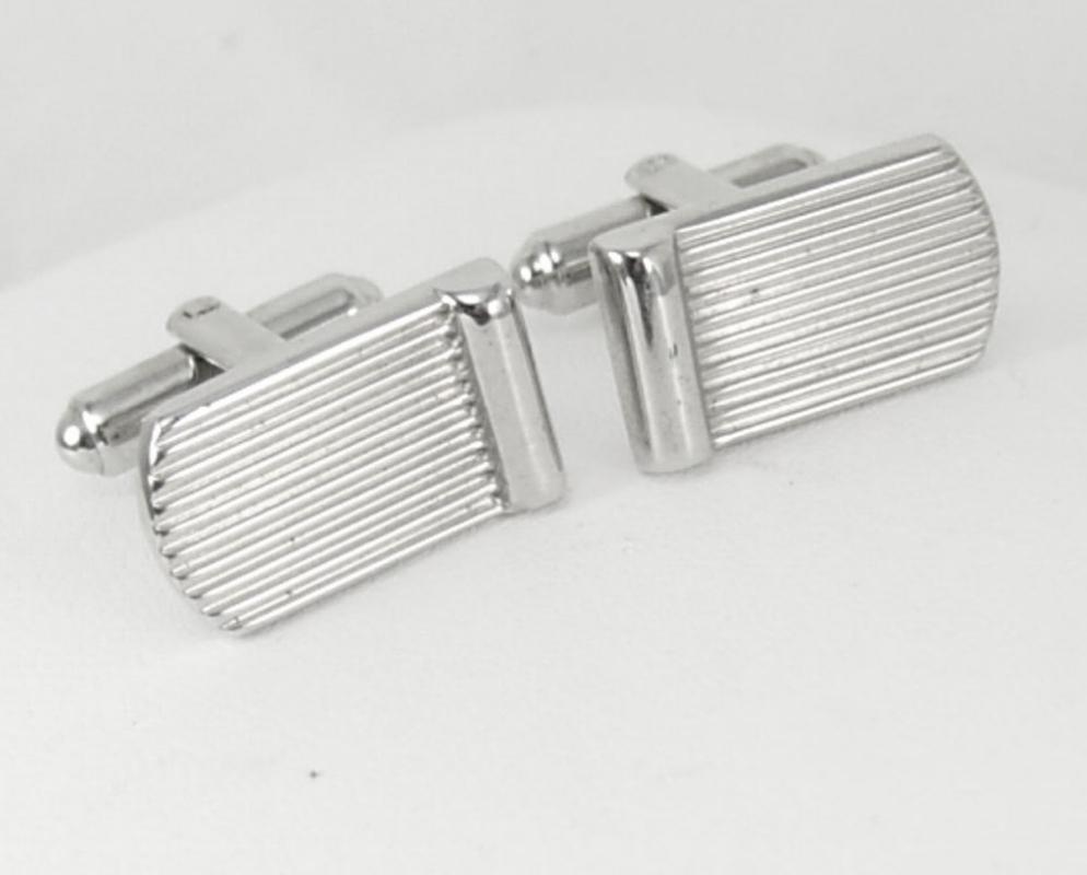 Vintage Silver cufflinks Industrial Modernist Cufflinks Grill Work Hickok USA mens estate formal wear wedding accessory cuff links