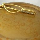 Swank WHIP Unique Tie Clip Vintage Two Tone Gold  Roller Mechanical Fly Fishing Net Pole Sportsman Tie bar