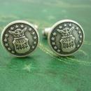 Vintage Military cufflinks US Air Force Eagle Bomb Wings 13 stars shield  Cufflinks Korean to Vietnam NS Meyers