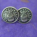 Vintage Military cufflinks US Air Force Eagle Bomb Wings 13 stars shield  Cufflinks Korean to Vietnam NS Meyers