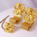 Swank Gold NUGGET Cufflinks Vintage Tie Tack Tac Set with Chain Designer Men's Jewelry estate cuff links wrap mesh accessoory