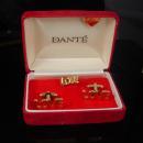 Hippie cufflinks Love Cufflinks Vintage Designer Dante original box tie tack Jewellery groom cufflinks gold men anniversary gift