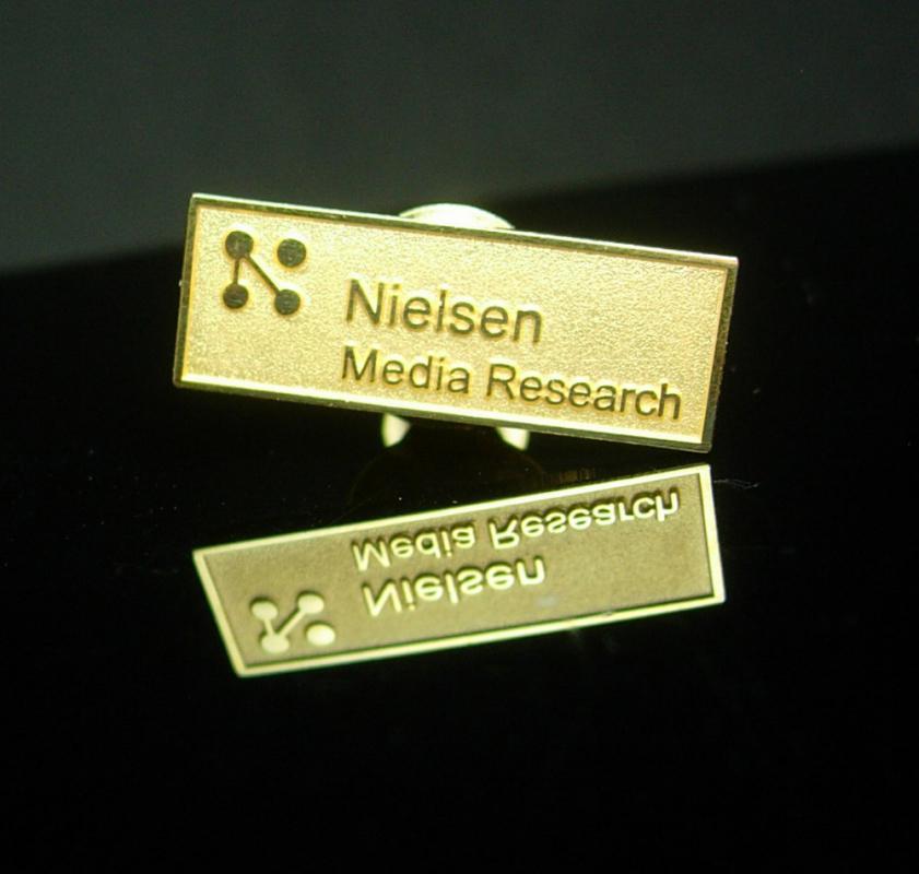 Nielsen Tie tack Vintage hallmarked media Reaserch awards Advertising Salesmen collector Accessory gold mens cool gift classic