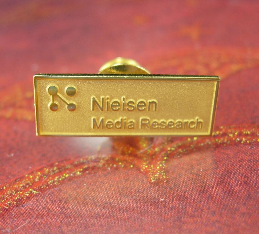 Nielsen Tie tack Vintage hallmarked media Reaserch awards Advertising Salesmen collector Accessory gold mens cool gift classic
