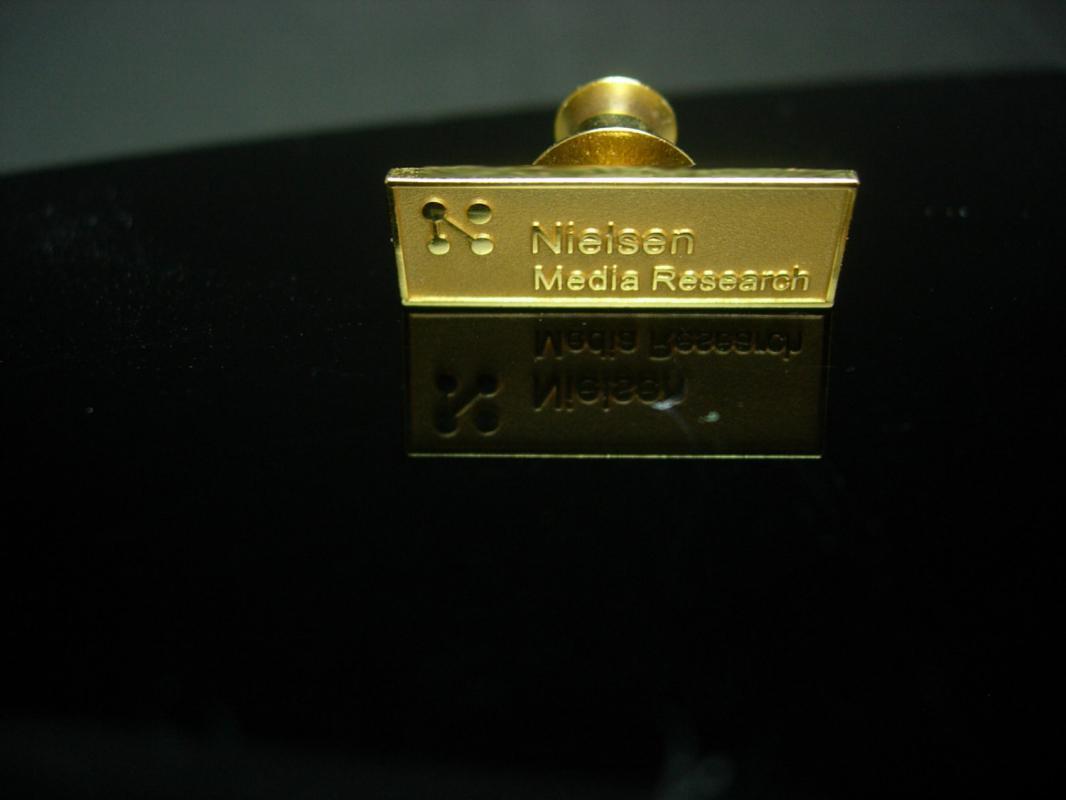 Nielsen Tie tack Vintage hallmarked media Reaserch awards Advertising Salesmen collector Accessory gold mens cool gift classic