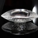 Orrefors Swedish Glass Candle holder Fying saucer shape Sweden Crystal Discus Votive with tag  Lars Hellsten