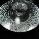 Orrefors Swedish Glass Candle holder Fying saucer shape Sweden Crystal Discus Votive with tag  Lars Hellsten