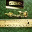 Vintage Formal Red Cufflinks Tie clip Foster Gold plate Men's Wedding Set Jeweled Cuff Links designer wedding formal wear anniversary gift