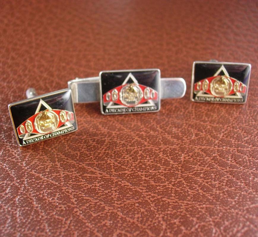 Reserved for Kellie Wrestling Cuff links Championship Belt Cufflinks Vintage Tie Clip Set A Decade of Champions OLD BUCK BELT Mens Clothing