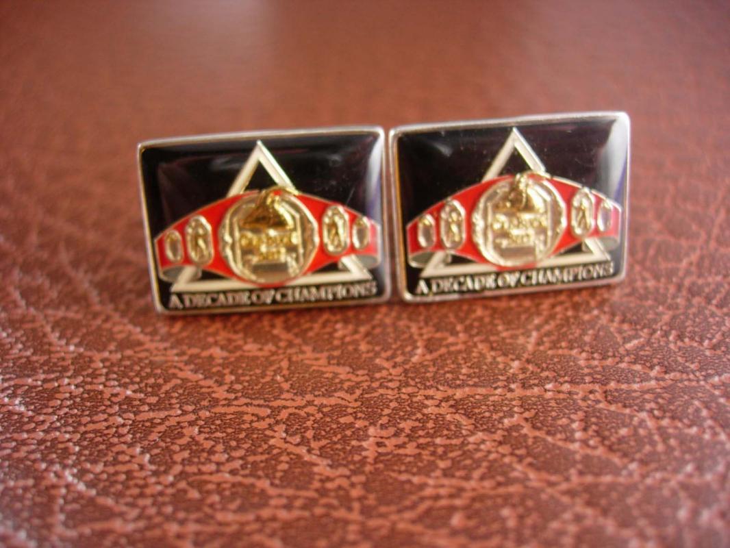 Reserved for Kellie Wrestling Cuff links Championship Belt Cufflinks Vintage Tie Clip Set A Decade of Champions OLD BUCK BELT Mens Clothing