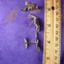 Vintage pistol Cufflinks Six Shooter gun Tie Clip Industrial Silver Colt 45 Novelty Signed LISA Men's Complete Gun Finish Set revolver gift