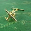 Prop Bomber Tie Tack Military Plane Vintage Gold Aircraft Men's tie Accessory airplane lapel pin