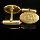 Naval Academy Cufflinks vintage jewel backs Navy poseidon military insignia uniform USNA Ex Scientia Tridens Krementz 14kt gold overlay l